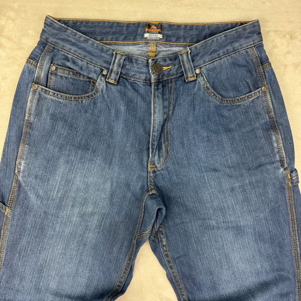Ridgecut Carpenter Jeans Mens 32x32 Blue Straight Utility Workwear Loose